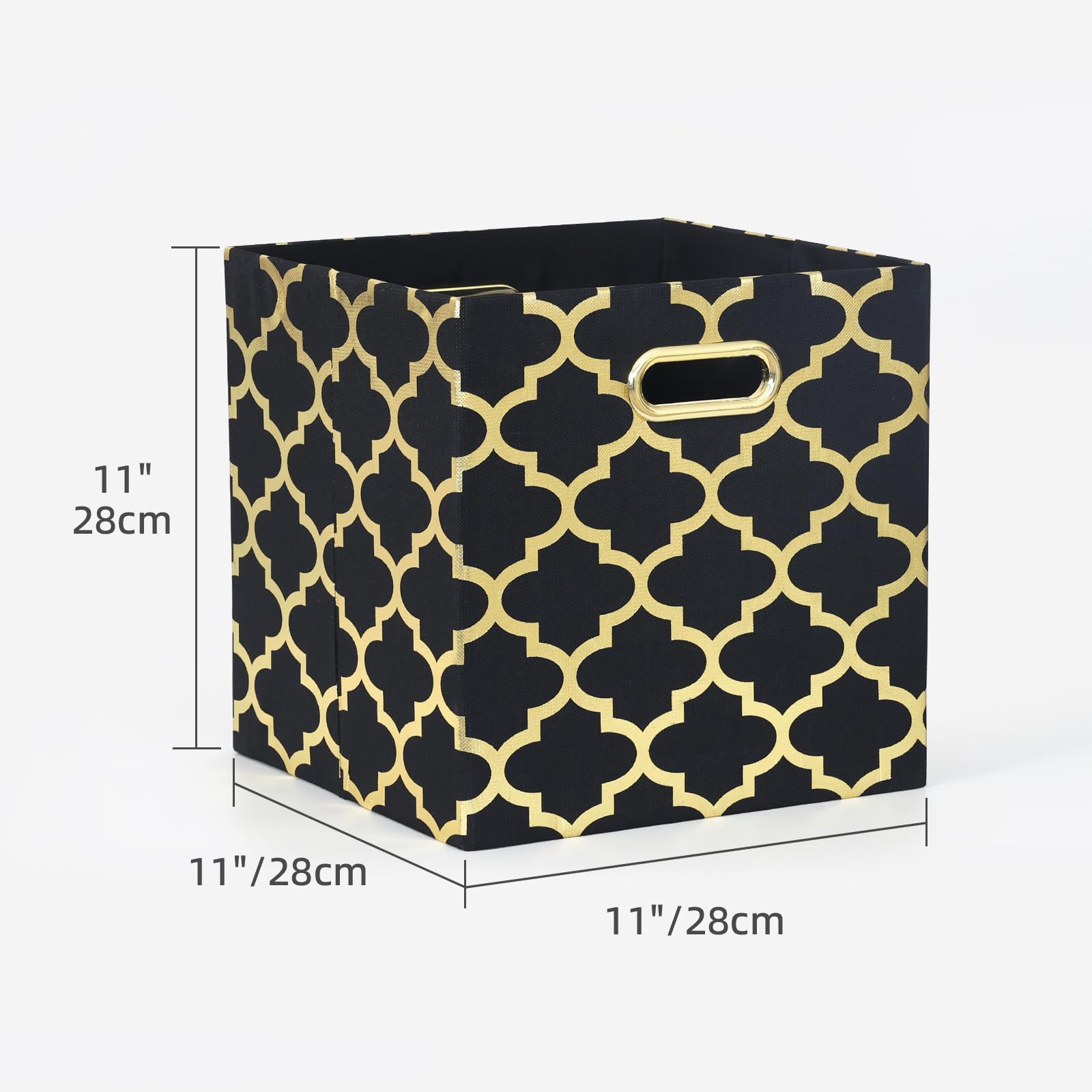 11x11x11 Inch Collapsible Fabric Storage Cubes - 3 Pack Black Organizer Bins for Shelves, Closet, Wardrobe | Perfect for Home, Office & Kids Room Organization