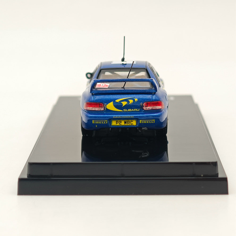 1/64 Scale Subaru Impreza WRC 1997 #3 Monte Carlo Blue Diecast Model Car - Collectible Hobby Japan Miniature for Racing Enthusiasts & Display Showcase