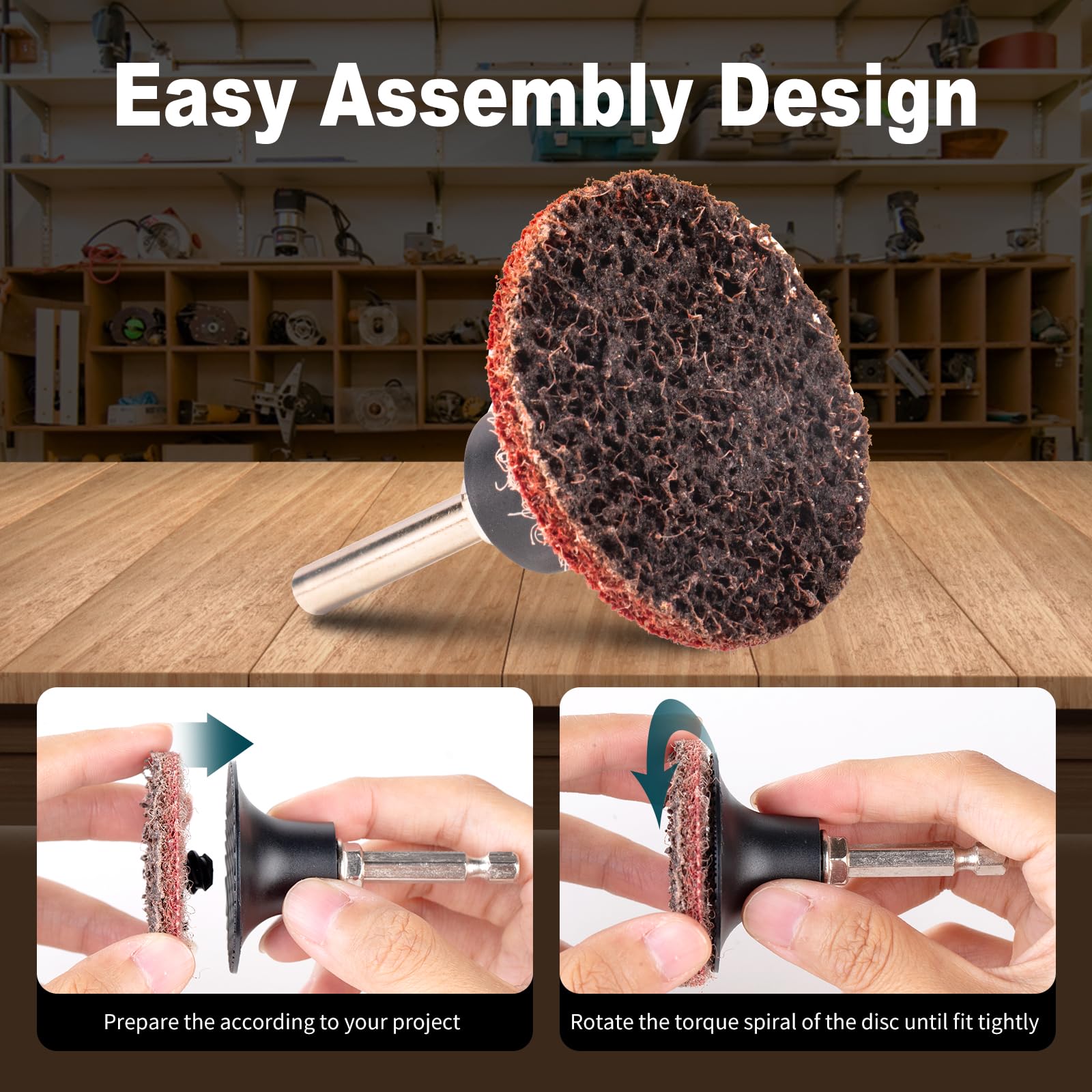 55PCS 2 Inch Sanding Discs with 1/4