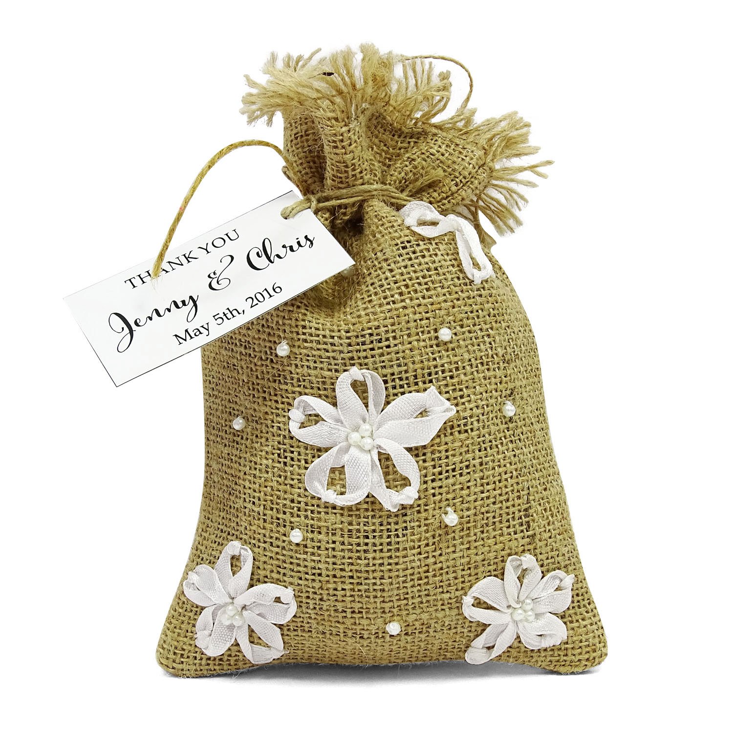 20 Rustic Wedding Burlap Favor Bags 4