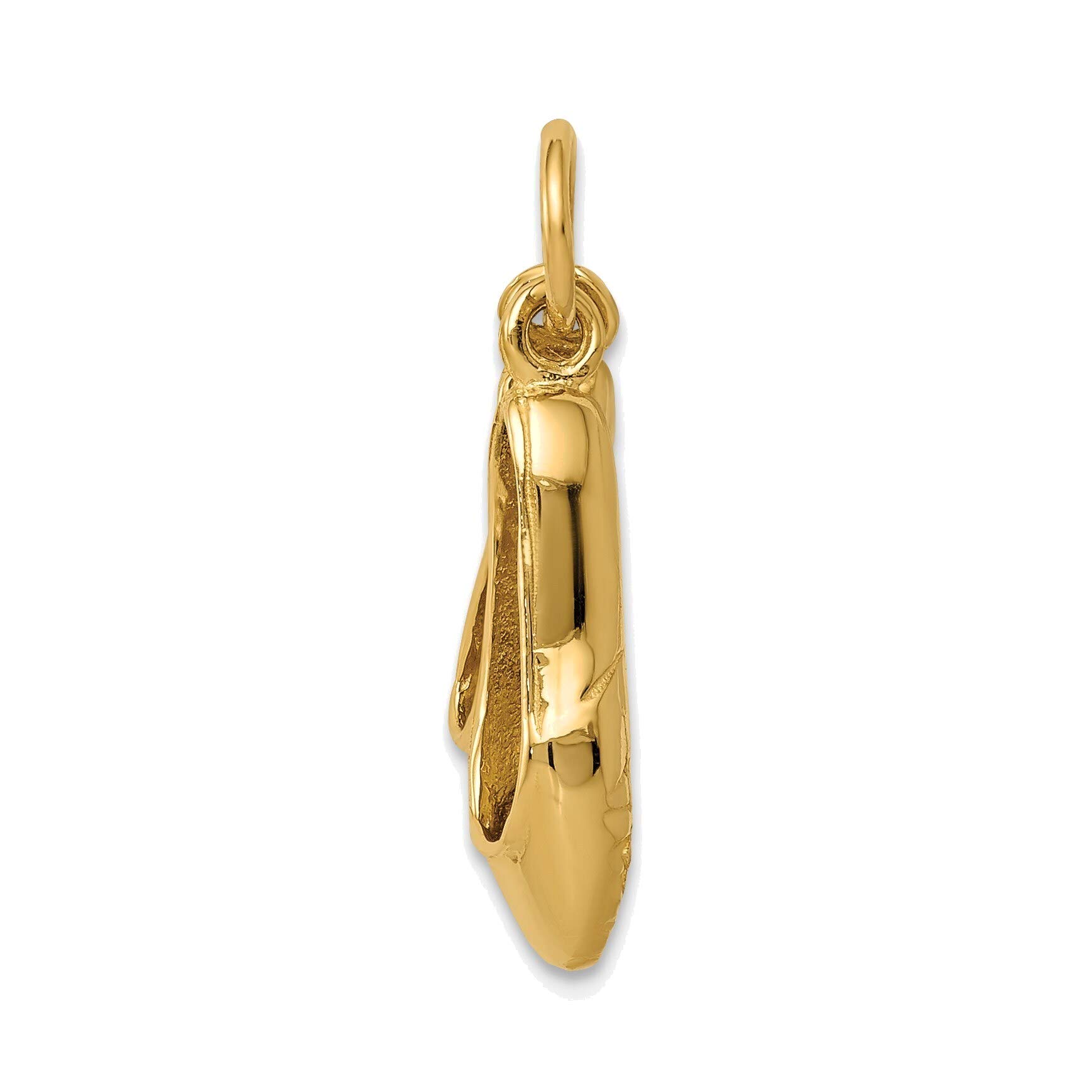 Bonyak 14K Yellow Gold 3D Ballet Slippers Charm Jewelry - Perfect for Dancers, Ballet Lovers & Gift Giving