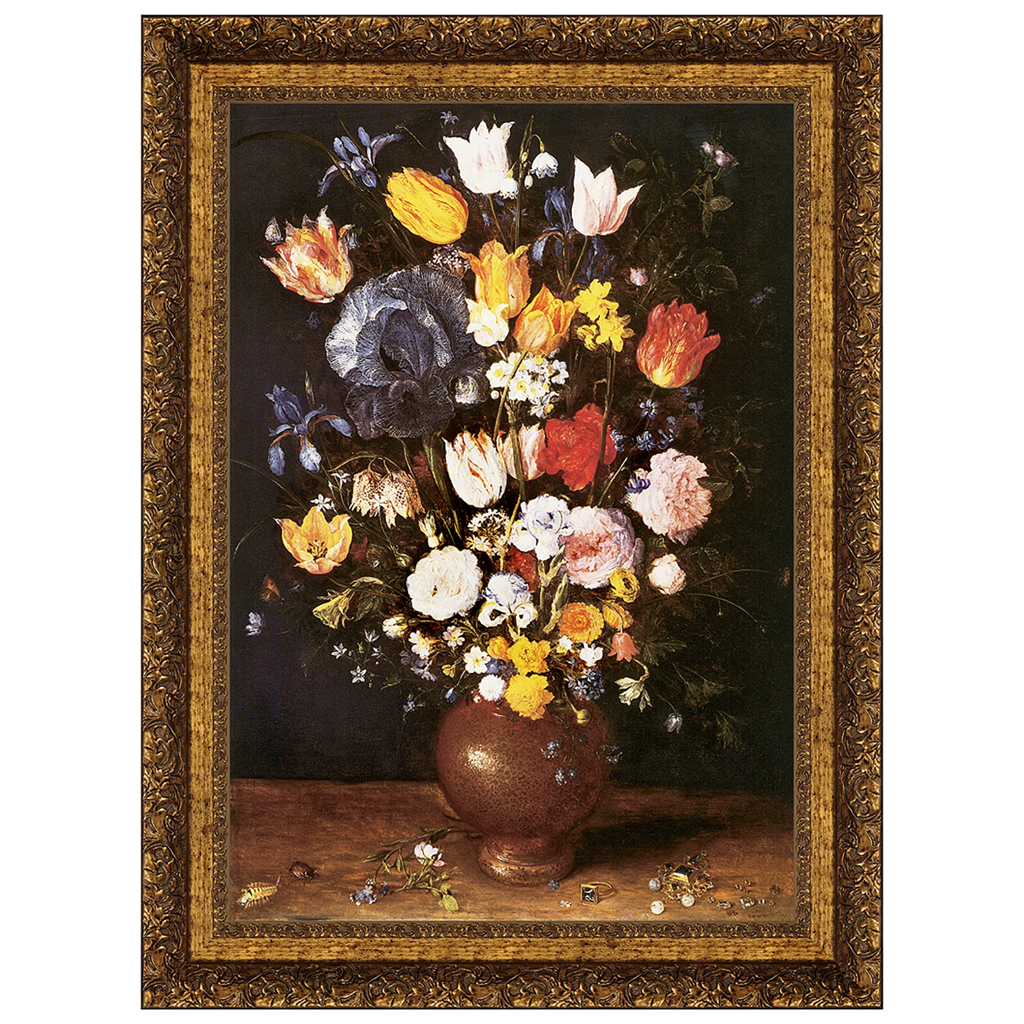 Design Toscano 1608 Bouquet of Flowers Canvas Replica Painting - Medium Size Wall Art for Living Room, Bedroom & Office Decor
