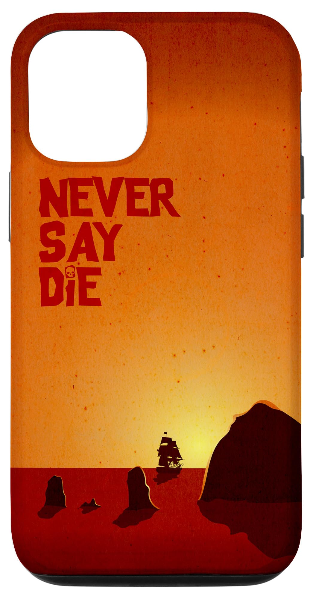 Vintage 80s Adventure iPhone 12/12 Pro Case - Never Say Die Goonies Inspired Cannon Beach Sunset Design | Durable Protective Phone Cover for Travel, Outdoor Activities & Movie Fans