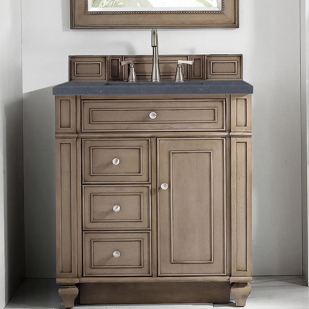 James Martin Vanities Bristol Collection 30-Inch Single Bathroom Vanity in Whitewashed Walnut with Countertop Options - Perfect for Modern Bathroom Remodeling and Home Renovation Projects