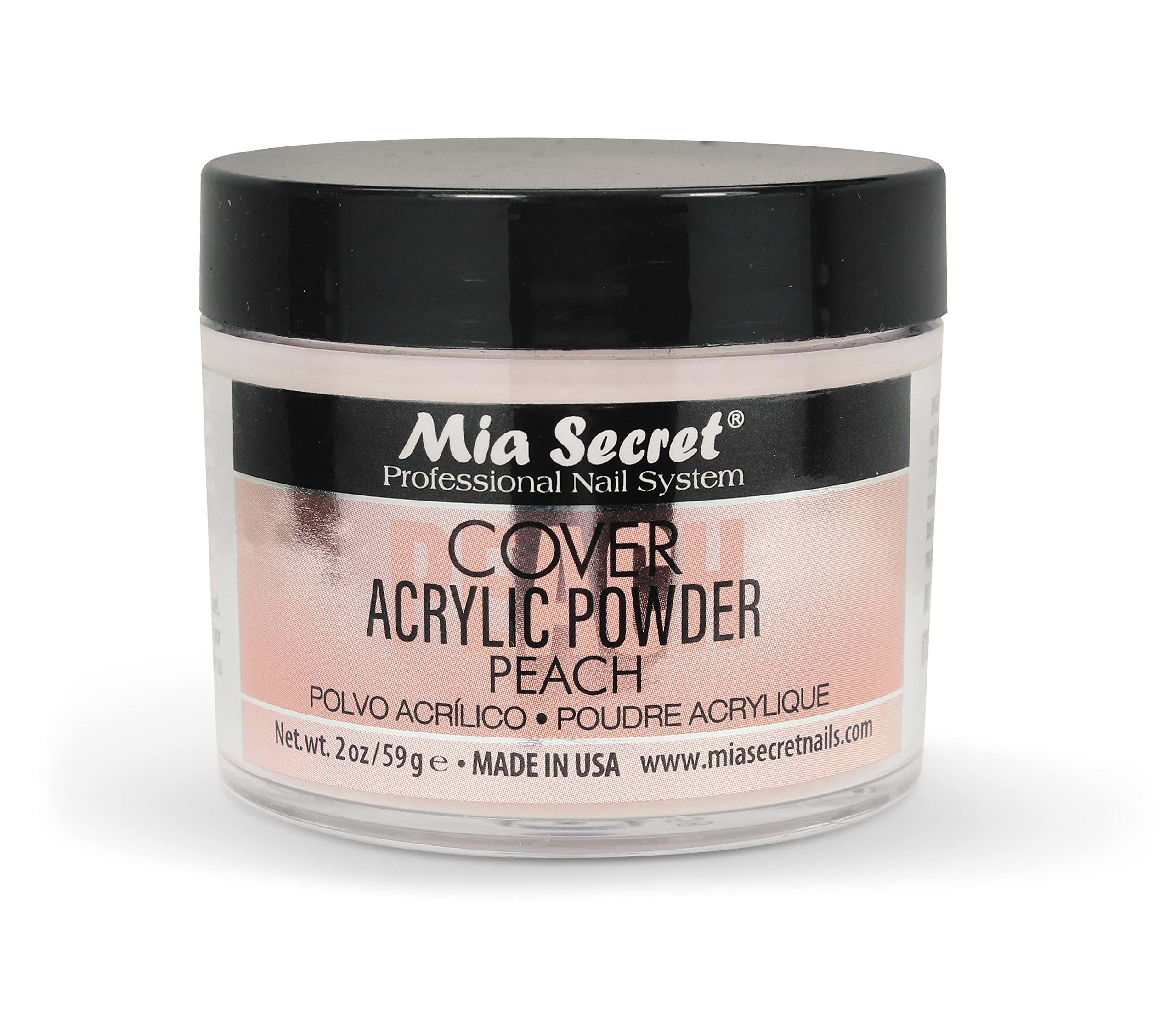 Mia Secret Acrylic Powder - Cover Peach 2 oz | Professional Nail Extension & Manicure Kit for Salon & Home Use