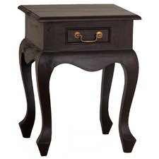 1 Drawer England Queen Anne Lamp Table - Mahogany or Chocolate Finish - Perfect for Living Room, Bedroom, or Office Decor
