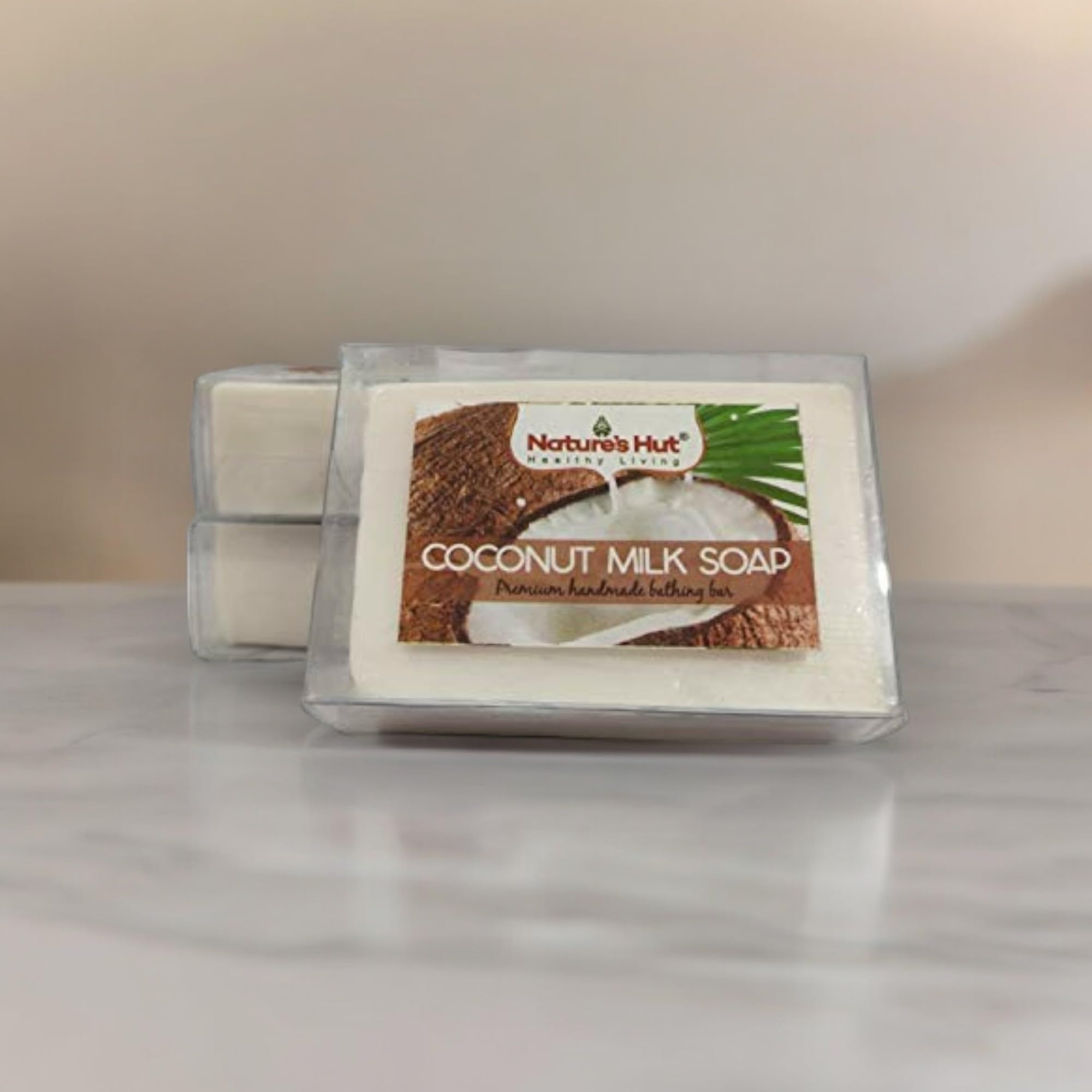 Organic Coconut Milk Soap Bar - Premium Natural Handmade Soap for Dry & Sensitive Skin (125g, Pack of 3) - Moisturizing Body Wash, Face Cleanser & Shower Soap for Daily Skincare Routine
