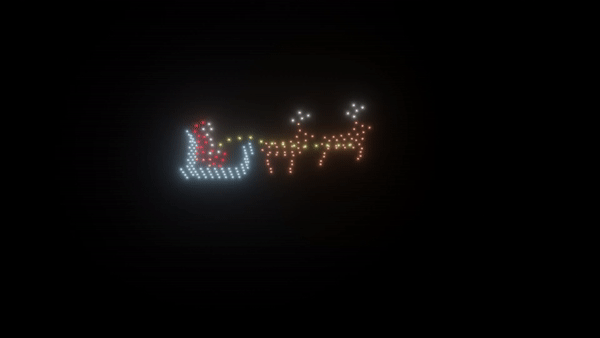 Santa Claus Drone Light Show - 200 Synchronized Drones for Christmas Displays, Holiday Events & Outdoor Decorations