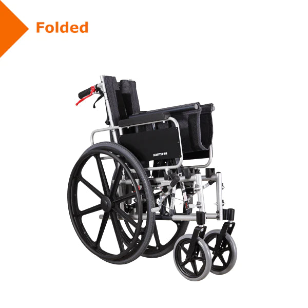 Karma KM 5000 Reclining Transport Wheelchair - Lightweight Folding Wheelchair for Seniors & Disabled - Comfortable Medical Transport Chair for Travel, Doctor Visits & Home Use