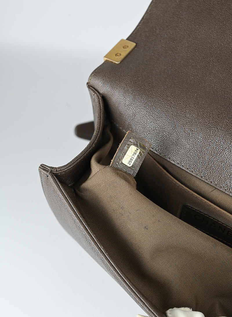 Chanel Boy Bag in Taupe - Luxury Leather Handbag for Women, Perfect for Parties, Work & Everyday Use