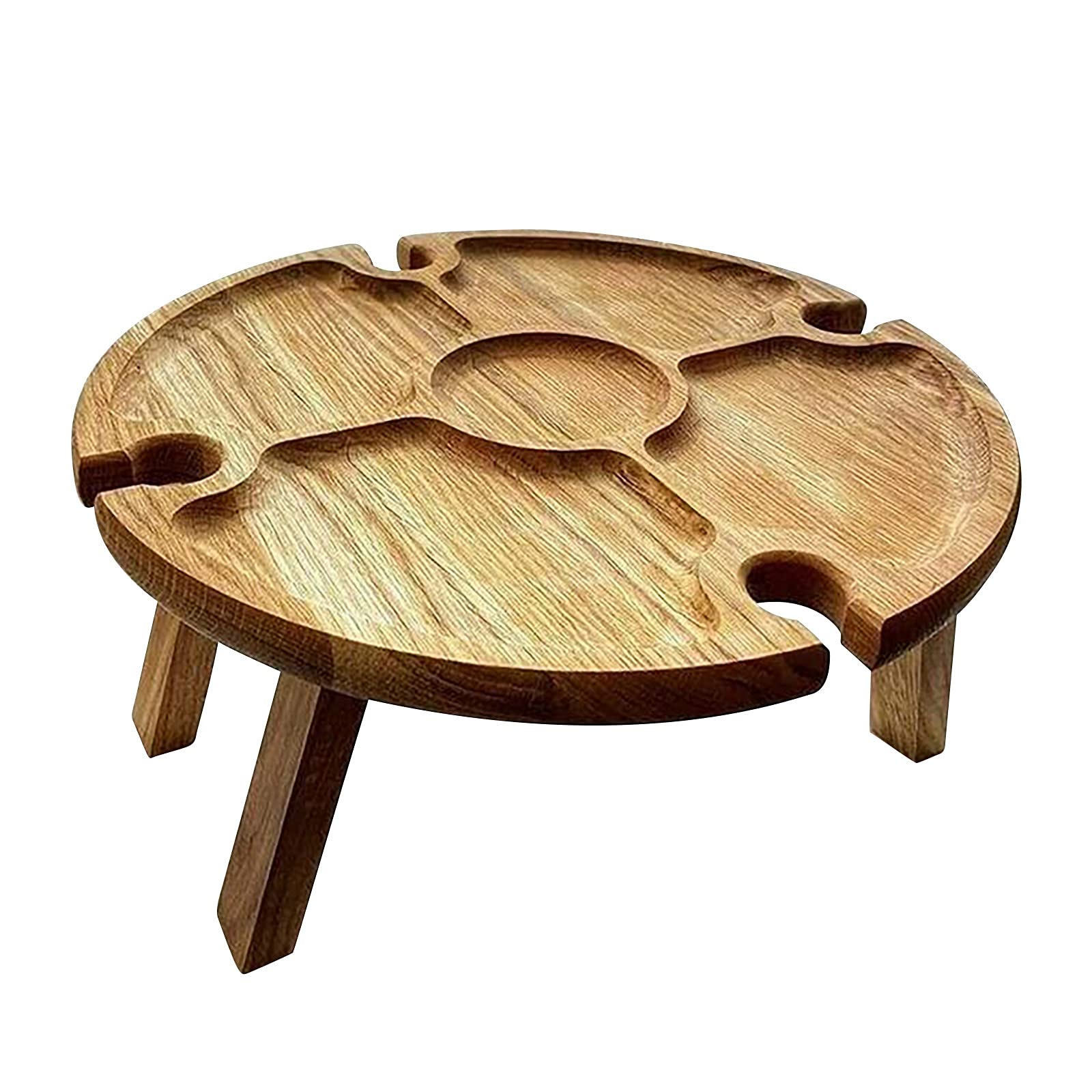 Foldable Portable Wooden Outdoor Picnic Table with Wine Glass Rack - Perfect for Beach, Garden, Travel & Outdoor Dining | Compact Design for Easy Transport & Storage