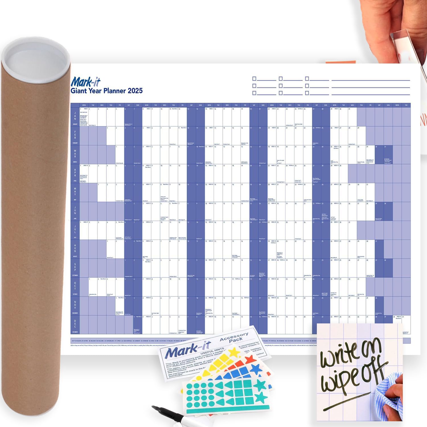 MARK-IT GIANT 2025 YEARLY WALL PLANNER - 79