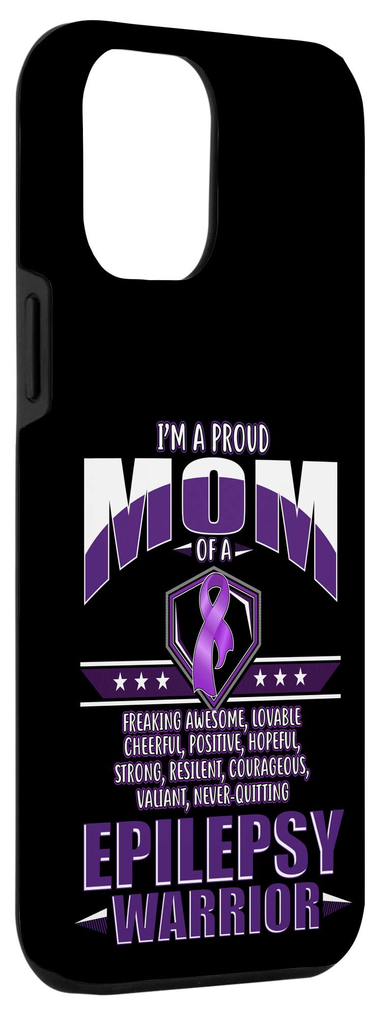 iPhone 12 Pro Max Case - Purple Ribbon Epilepsy Awareness Cover for Proud Moms | Support Childhood Epilepsy | Perfect for Everyday Use & Awareness Campaigns