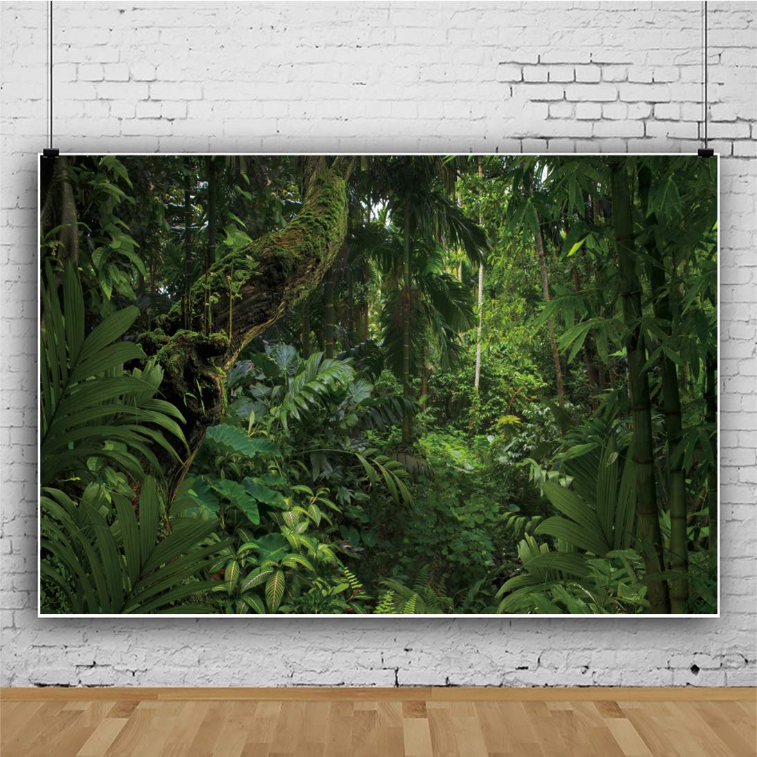8x6ft Jungle Forest Photography Backdrop - Premium Outdoor Camping Theme Party Background, Mysterious Rainforest Scenery for Kids & Adults - Perfect for Wedding, Studio Props, Birthday Parties & Nature-Themed Events