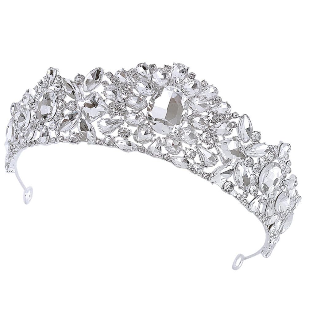 Princess Tiara Crown Hair Accessory for Weddings & Parties - Rhinestone Bridal Headband for Girls, Women & Brides - Perfect for Weddings, Prom, Pageants & Special Events