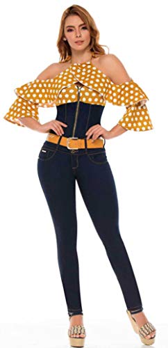 Malibu Boutique Colombian Butt Lifting Jumpsuit - Body Shaping One Piece Romper in Vibrant Yellow 3836 | Perfect for Beach Parties, Night Out & Summer Vacations