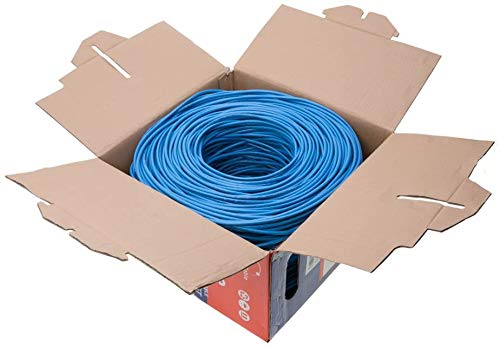 1000ft CMP CAT6 Ethernet Cable - Plenum Rated, 550Mhz, 23AWG Solid UTP Network Cable with RJ45 Connectors | Bulk Blue LAN Wire for Office Networking, Data Centers & Home Internet Setup (CCA Copper Clad Aluminum)