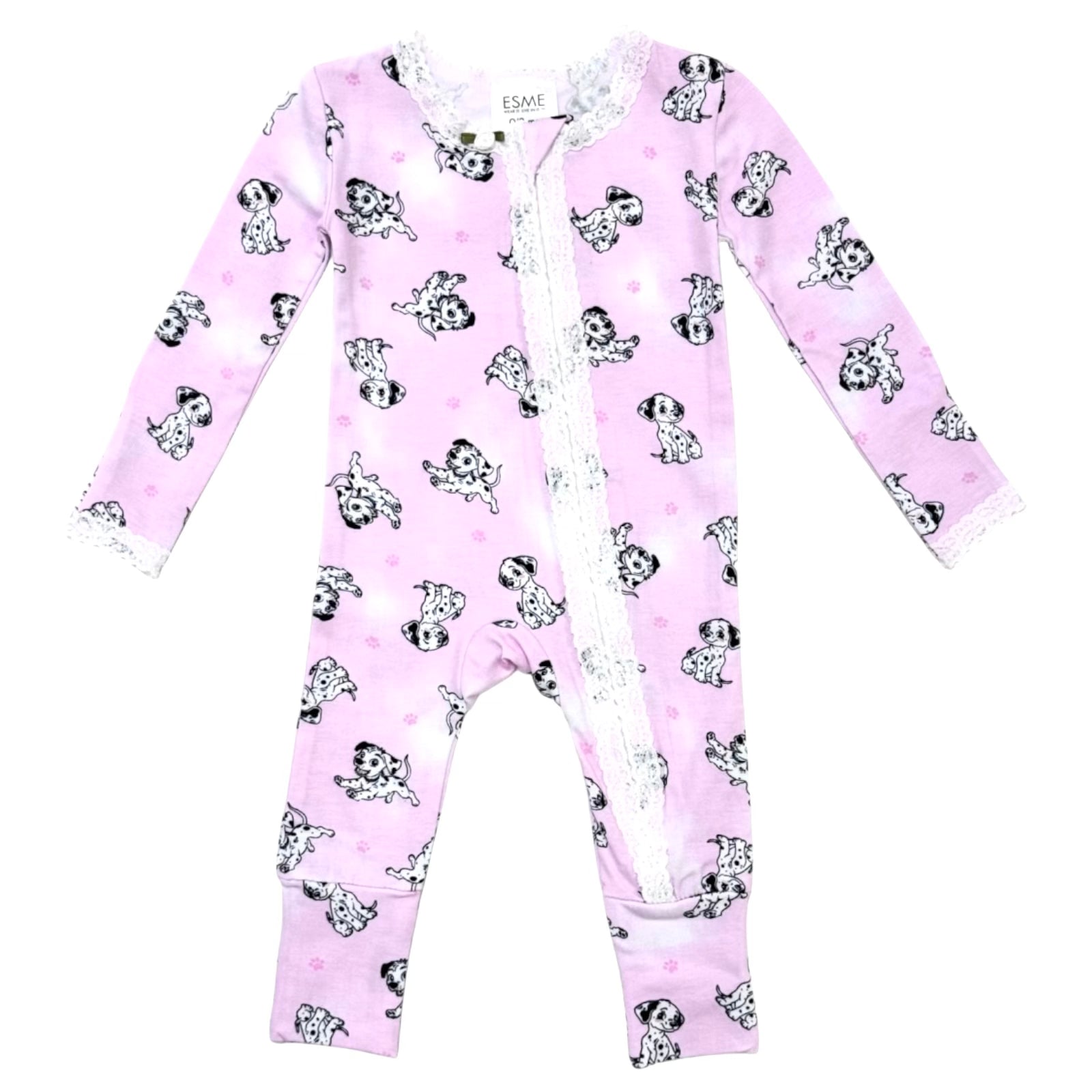 Dalmations Zip Footie Pajamas for Baby Girls & Boys - Soft Fleece One-Piece Sleepwear with Non-Slip Soles | Perfect for Winter Nights, Nursery, and Playtime