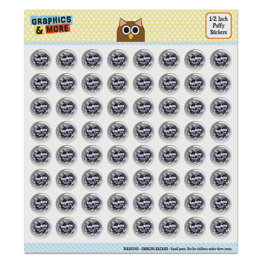Vintage Ford Logo Stickers for Scrapbooking & Crafts - Bubble Dome Decals for DIY Projects