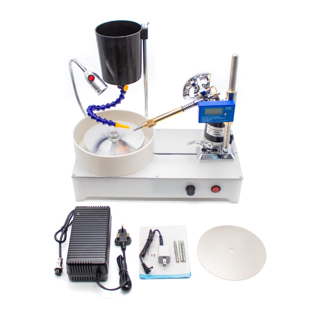 Gemstone Grinding Faceting Machine 120W 2800RPM with Digital Display - Jewelry Polisher & Lapidary Equipment for Faceted Gem Cutting, Flat Grinding - Perfect for DIY Jewelry Making, Stone Polishing, and Professional Gemstone Crafting