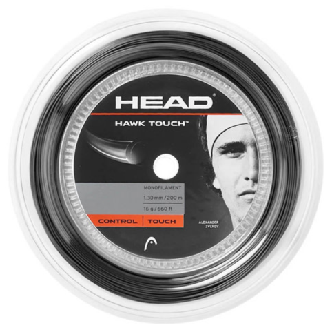 Head Hawk Touch 16/1.30 Tennis String Reel (Anthracite) - Premium Polyester Tennis String for Control & Spin - Perfect for Competitive Players & Stringing Professionals