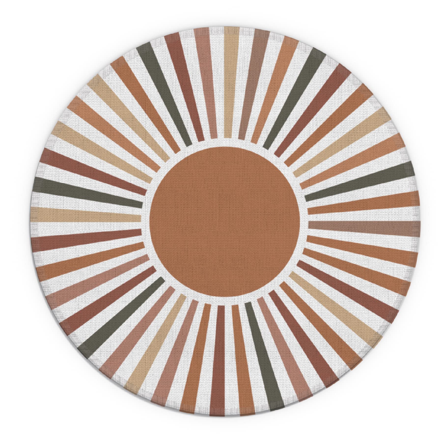 Modern Abstract Boho Sun Sunrise Sunset Waterproof Round Mouse Pad - 7.9 x 7.9 Inch Non-Slip Rubber Base Desk Mat for Office, Home, Dorm Decor - Perfect Gift for Boho Lovers, Girls & Women - Ideal for Work, Gaming & Computer Use