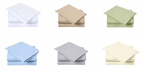 Affluence 300 Thread Count Cotton Polyester Sheet Set - Full Size Bed Sheets in Light Grey | Soft & Breathable Bedding for Comfortable Sleep