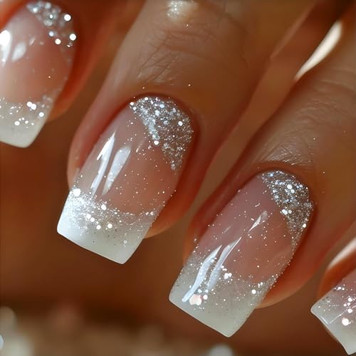 Silver Glitter French