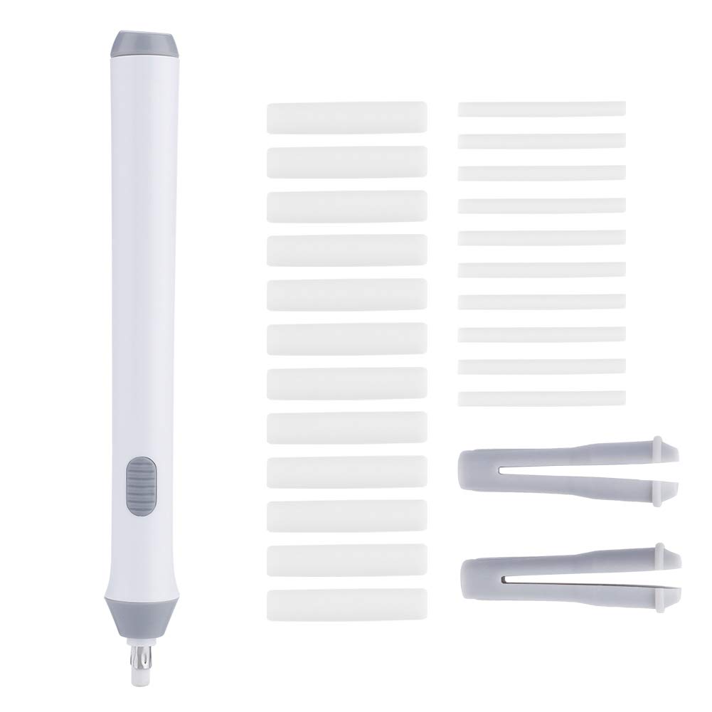 Electric Eraser Pen for Drawing - Battery Operated Automatic Pencil Eraser with 22 Refills (Black/White) | Perfect for Artists, Sketching & Drafting | Ideal for Studio, Classroom & Office Use