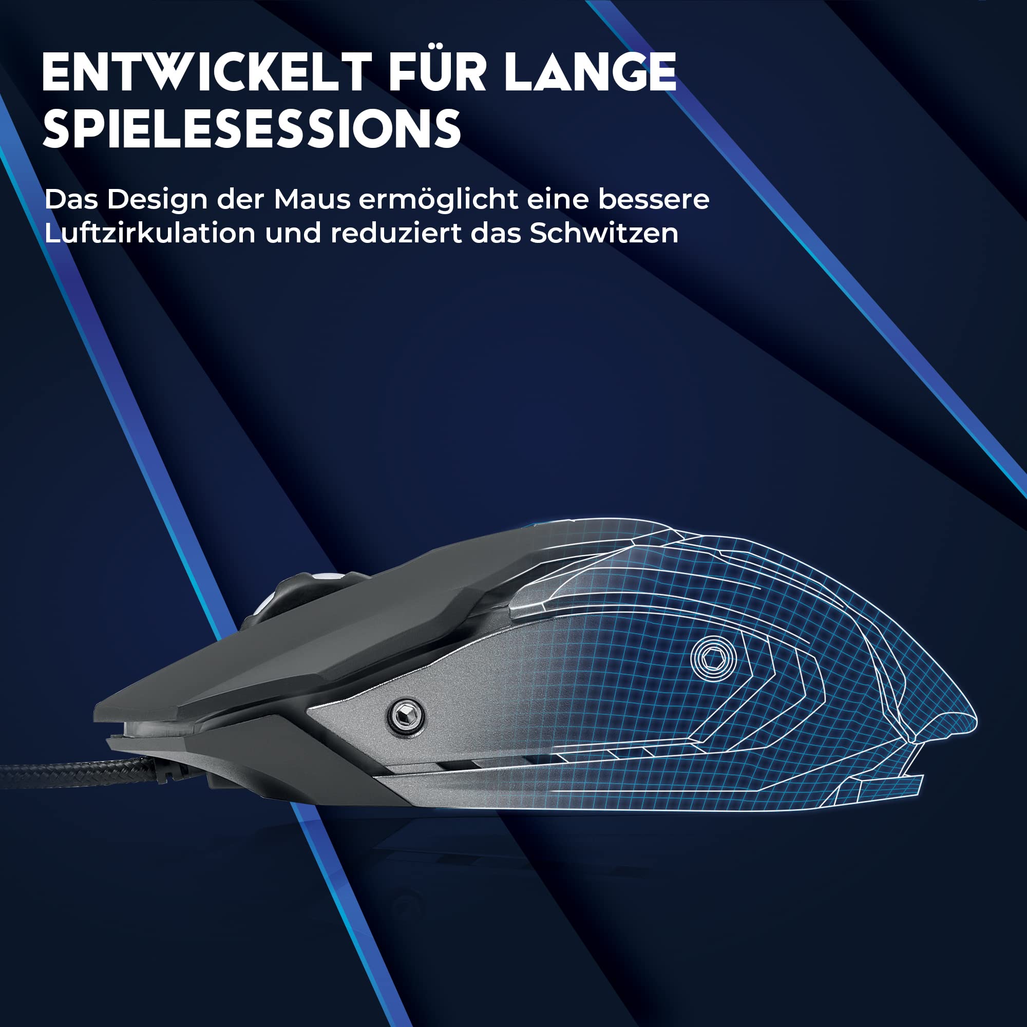 DR1TECH [Amazon Exclusive] Wired Gaming Mouse - 6 Programmable Buttons, Up to 3200 DPI, Lightweight & Durable Design - Ergonomic PC Gaming Mouse for PS4/XBOX - Perfect for FPS, MOBA & Esports Gaming