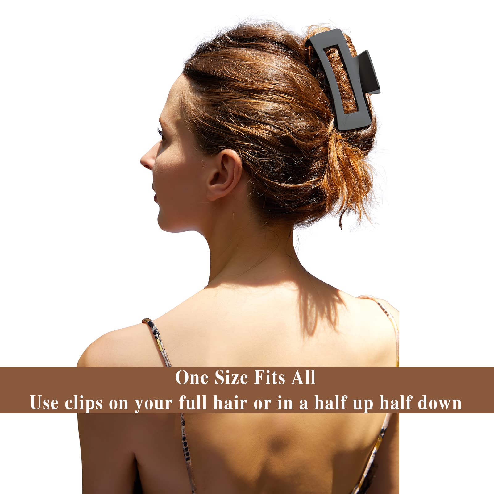 4 Inch Matte No Slip Large Hair Claw Clips for Women with Thick Hair - 3 Pack (3 Colors) | Perfect for Updos, Ponytails & Everyday Hairstyles