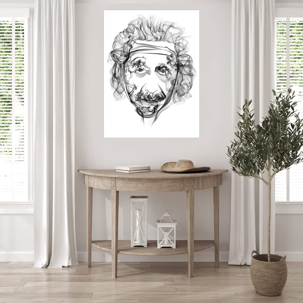 Einstein Canvas Wall Art Print - Premium Fine Art Painting by Octavian Mielu - 24x32 Inch Ready to Hang - Perfect for Living Room, Bedroom, Office Decor - Unique Gift Idea for Science Lovers & Home Decor Enthusiasts