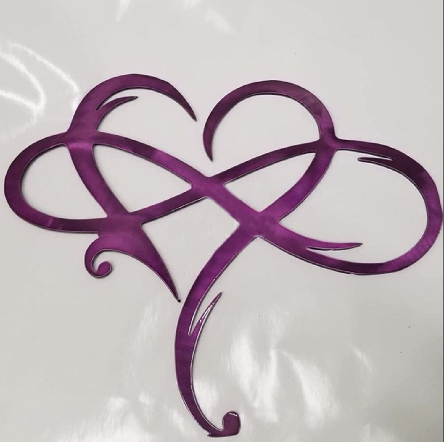 HSOSK Metal Heart Wall Art - Personalized Love & Infinity Sign for Home, Bedroom, Outdoor Decor