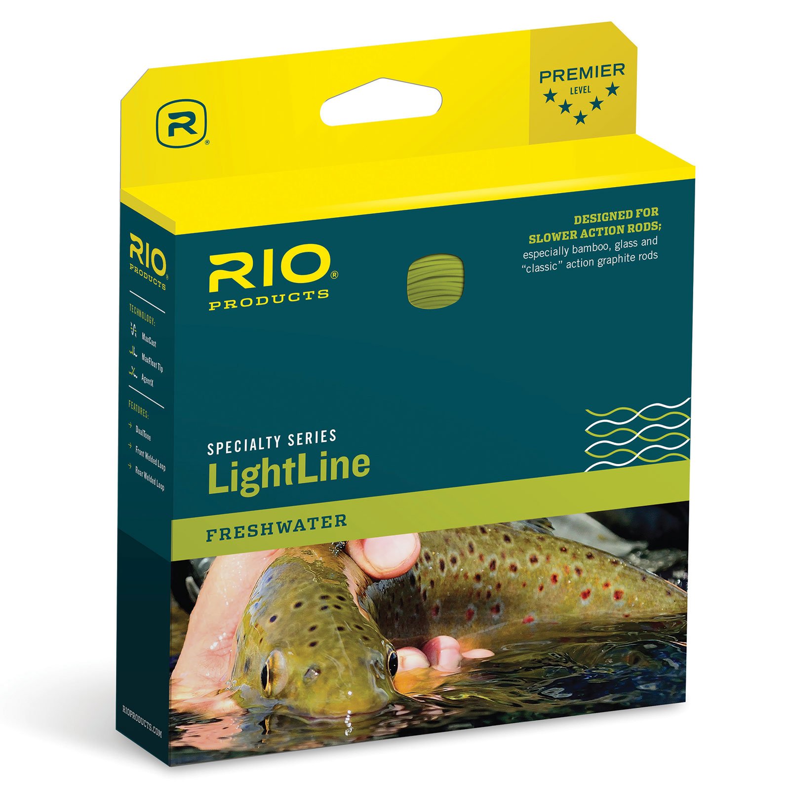 RIO Products LightLine Fly Fishing Line - Premium Weight Forward Floating Line for Trout, Bass, and Salmon - Ideal for Freshwater and Saltwater Fly Fishing Adventures