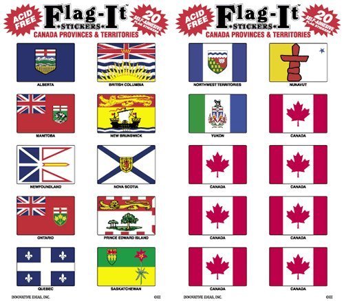 Canadian Province Flag Stickers - Premium Vinyl Decals for Home, School & Office Decor - Perfect for Scrapbooking, Laptop Decoration & Geography Learning