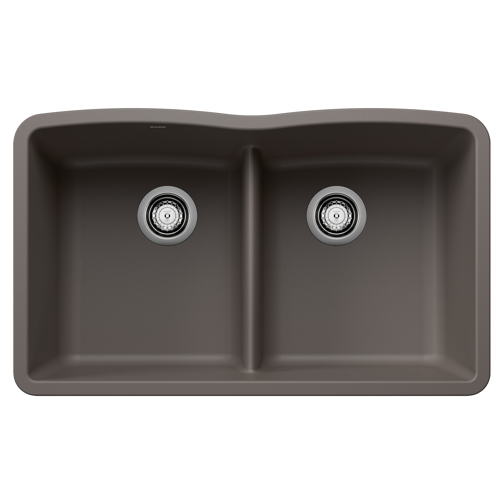 BLANCO 32-Inch Diamond Low Divide Equal Double Bowl Undermount SILGRANIT Kitchen Sink - Perfect for Modern Kitchens, Food Prep & Dishwashing