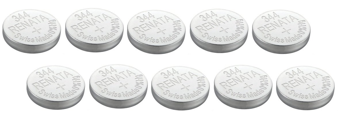 Renata 344 SR1136SW Silver Oxide Watch Batteries - 1.55V Long-Lasting Power (10-Pack) for Watches, Calculators & Medical Devices