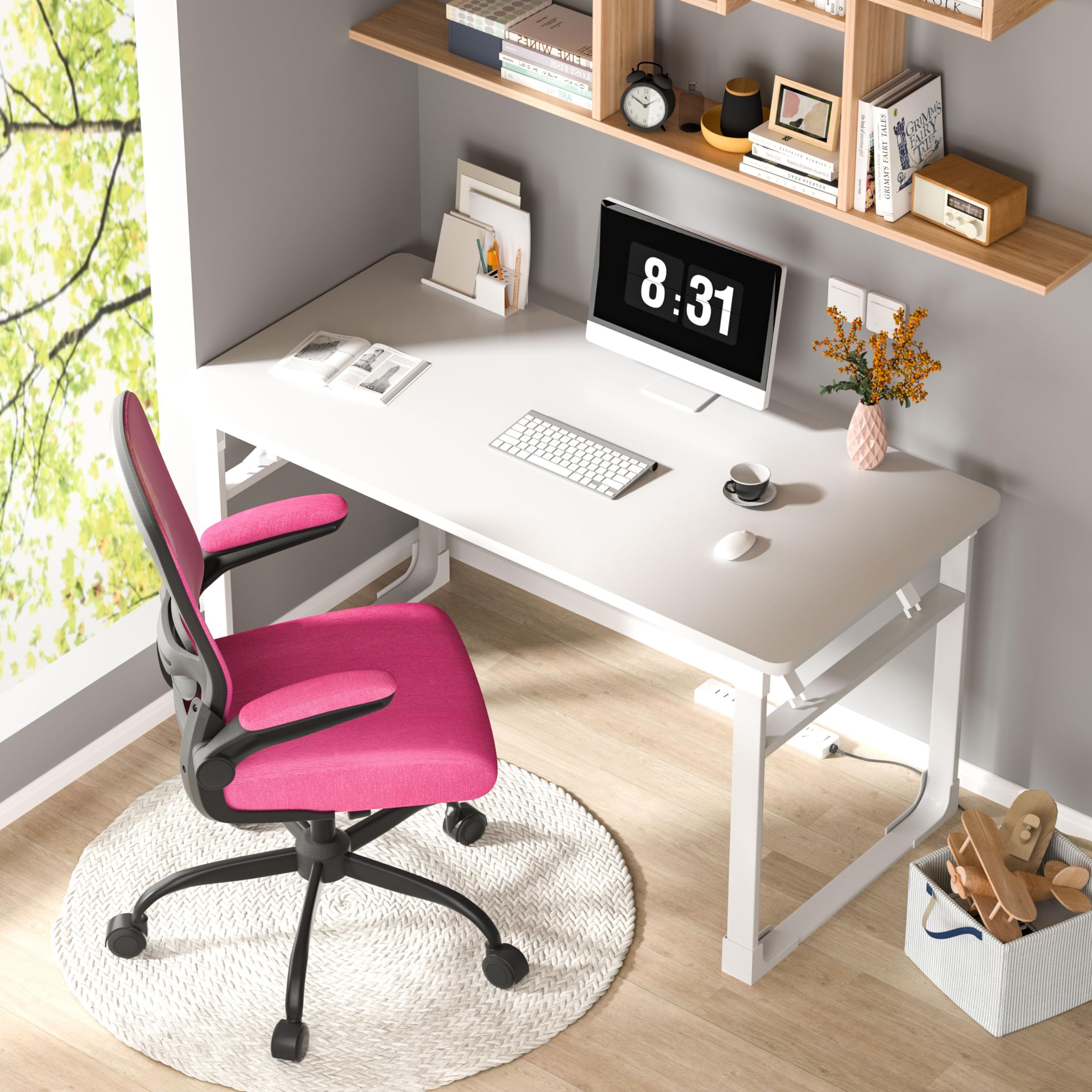 Ergonomic Office Chair with Adjustable Lumbar Support - High Back Mesh Computer Desk Chair with Flip-Up Armrests - BIFMA Certified Task Chair for Home Office & Workspace - Perfect for Long Hours of Sitting and Productivity