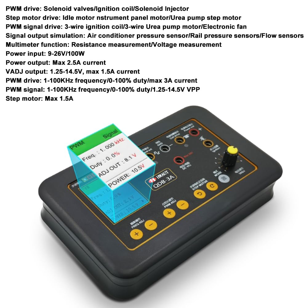 QDB-3A Automotive Ignition Coil Tester - Professional Car Diagnostic Tool for Testing Ignition Coils, Injector Solenoid Valves & Idle Stepper Motors | Perfect for Mechanics & DIY Car Repair | Engine Fault Detection & Troubleshooting