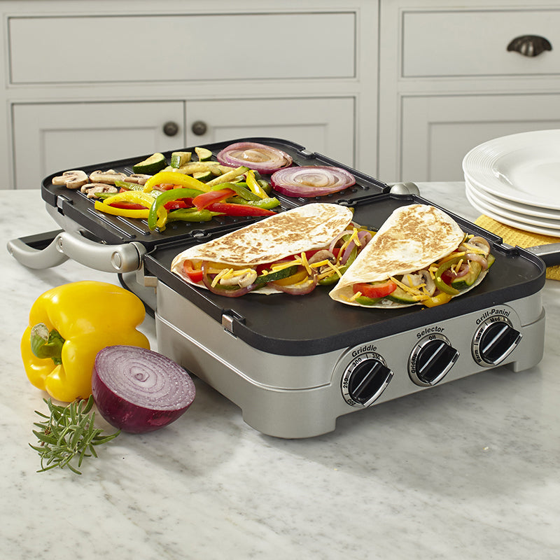 Cuisinart Griddler - 5-in-1 Electric Grill & Panini Press with Removable Plates, Perfect for Indoor Grilling, Panini Sandwiches, Burgers & More - Ideal for Home Kitchen & Small Spaces