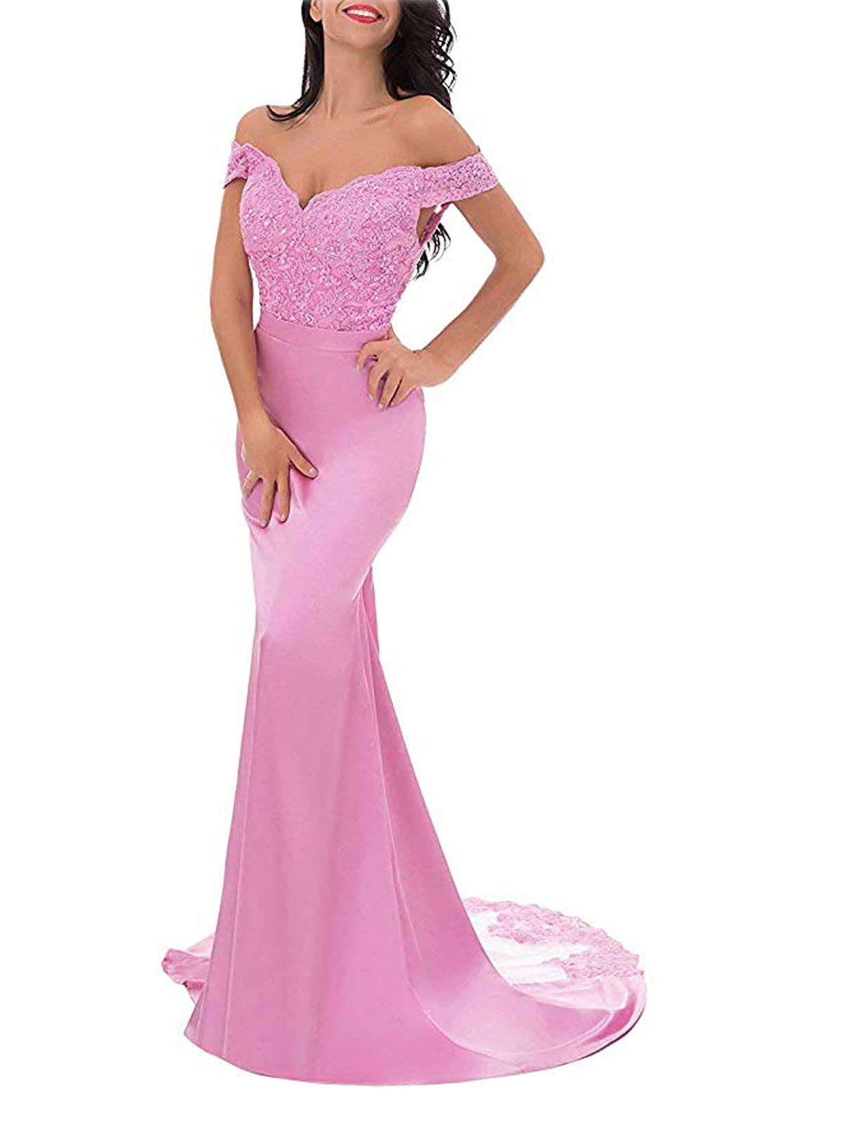 Elegant Mermaid Formal Party Dress for Women - Off Shoulder Long Bridesmaid Gown for Weddings, Prom, Evening Events & Special Occasions