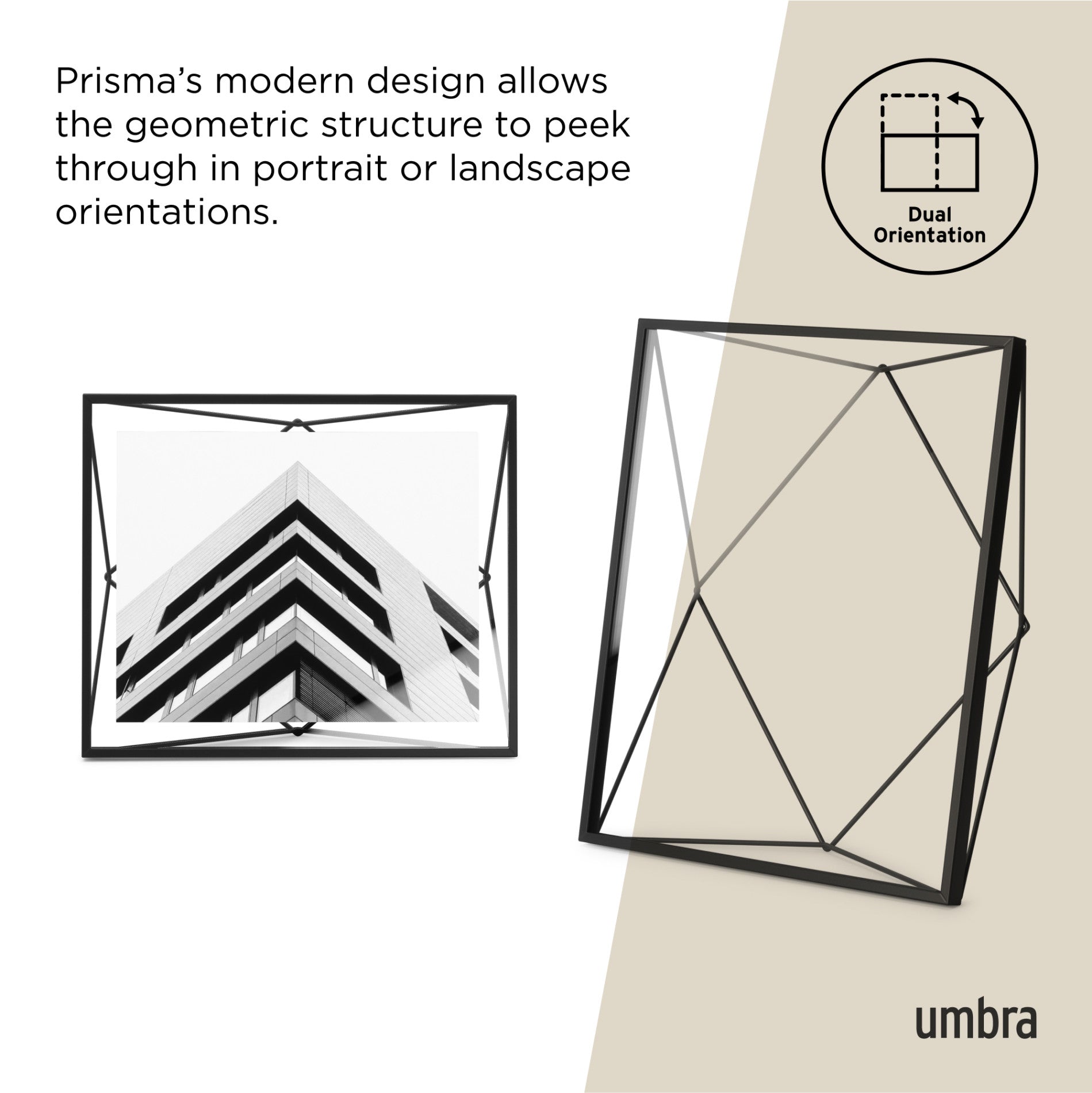 Prisma Picture Frame - Elegant Modern Photo Display for Wall & Tabletop - Perfect for Home Decor, Office, and Gift Giving