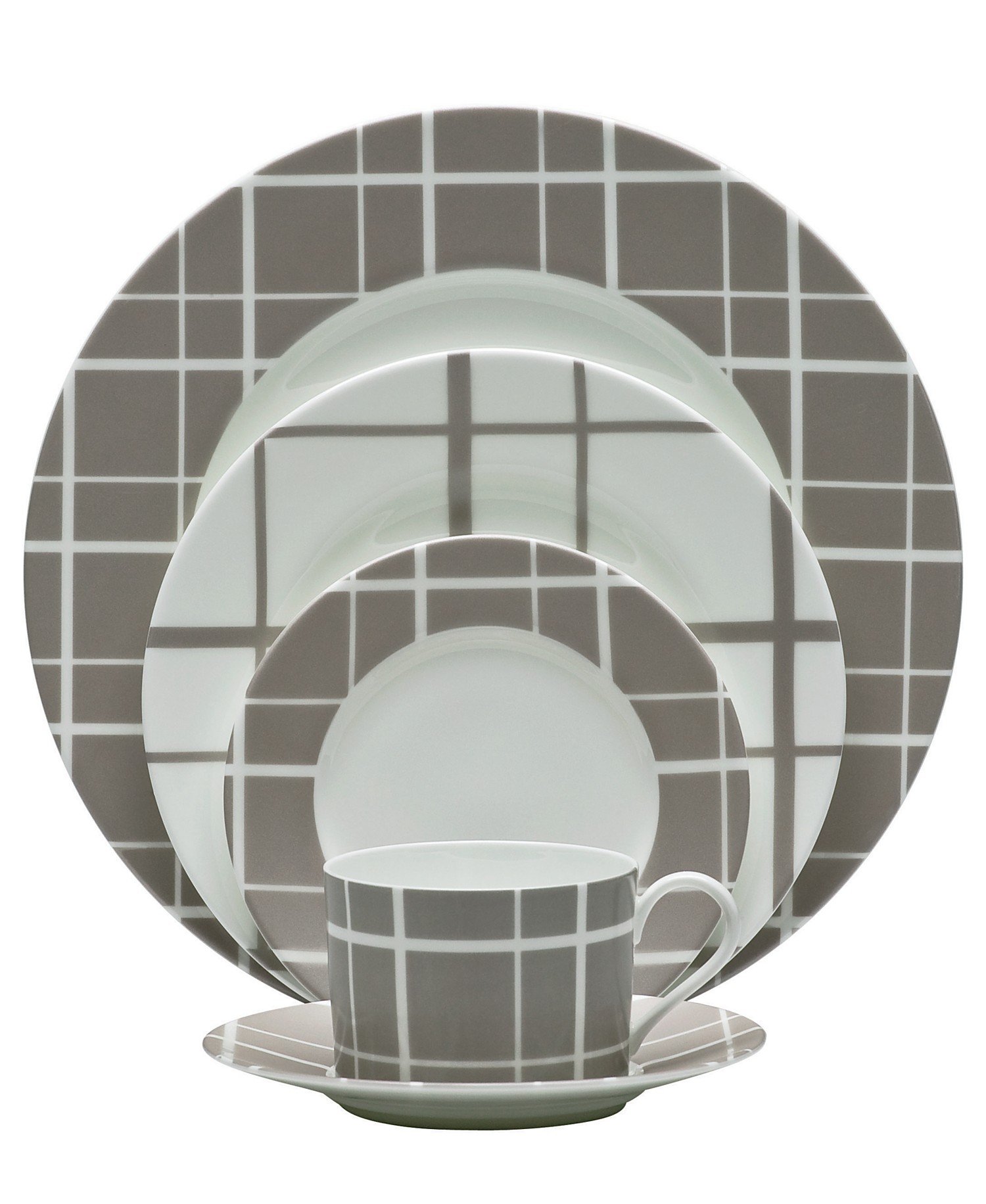 Waterford China Crossroads Stone 5-Piece Place Setting - Elegant Dinnerware Set for Formal Dining, Entertaining & Special Occasions