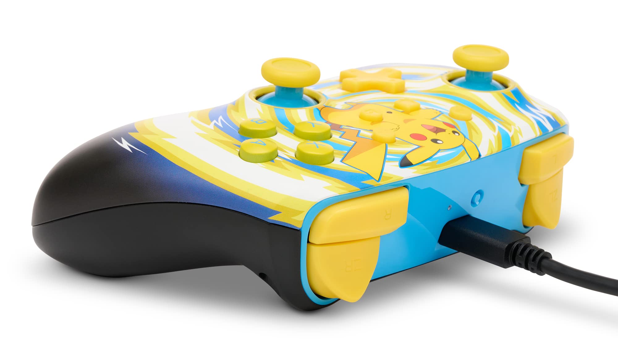 PowerA Enhanced Wireless Controller for Nintendo Switch - Pokémon: Pikachu Vortex Design, Bluetooth Gamepad with Rechargeable Battery | Perfect for Nintendo Switch Gaming, Multiplayer Sessions & Travel Gaming Accessories