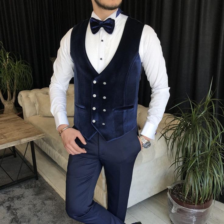 3 Piece Floral Tuxedo Suit for Men - Slim Fit Wedding Suit with Jacket, Vest & Pants | Formal Attire for Weddings, Prom & Special Occasions