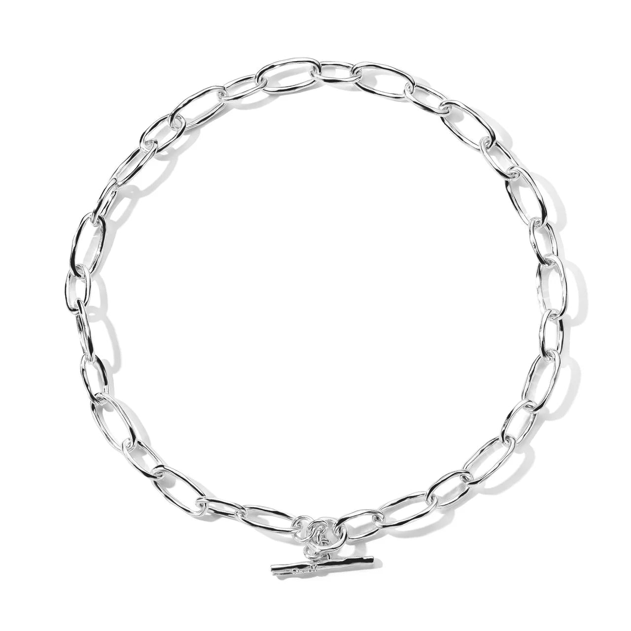 Elegant Sterling Silver Faceted Oval Link Necklace - Perfect for Weddings, Parties & Everyday Wear