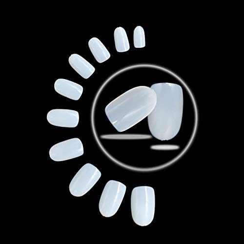 600 Pcs Short Oval Fake Nails - Full Cover Natural False Nails Tips for Manicure | DIY Nail Art, Home Salon, Party & Wedding Beauty Accessories