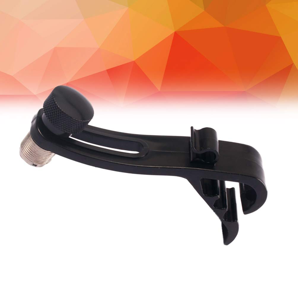 Adjustable Drum Mic Clamp Mount - Black Microphone Boom Stand Clip for Drumset, Braces & Lip Gloss Holder | Perfect for Live Performances, Studio Recording & Cosmetics Organization