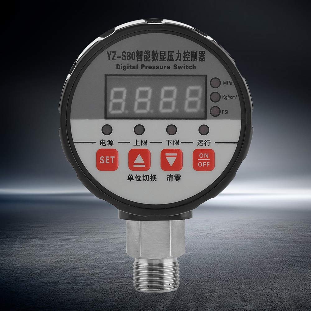 220V Digital Air Pressure Switch with 4-Digit LED Display - Precision Air Compressor Controller for Industrial & Home Workshop Use