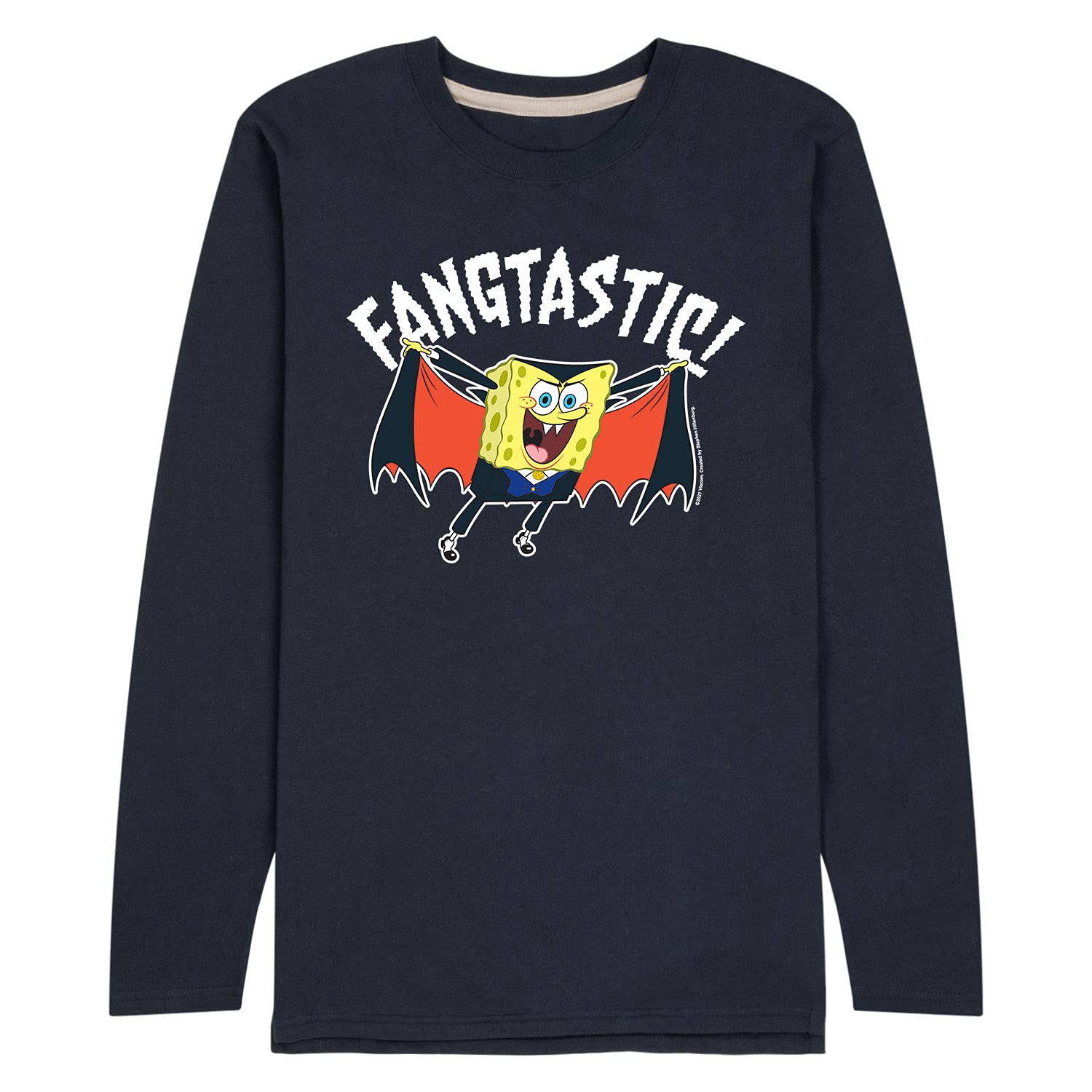 Spongebob Squarepants Men's Long Sleeve Jersey T-Shirt | Fangastic Graphic Tee | Comfortable Cotton Blend | Perfect for Casual Wear & Cartoon Fans